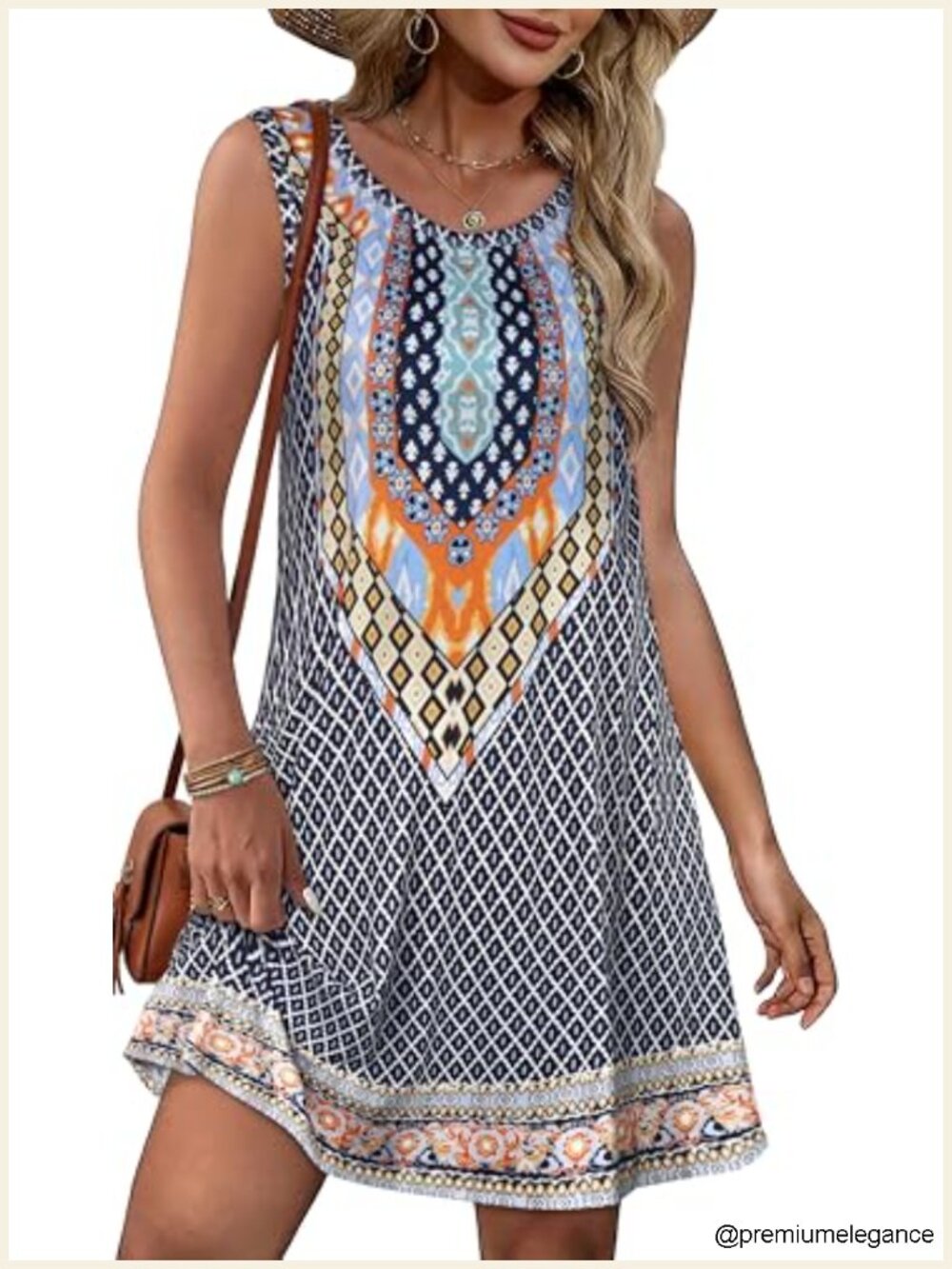Sleeveless Boho Flowy Summer Dress with Pockets